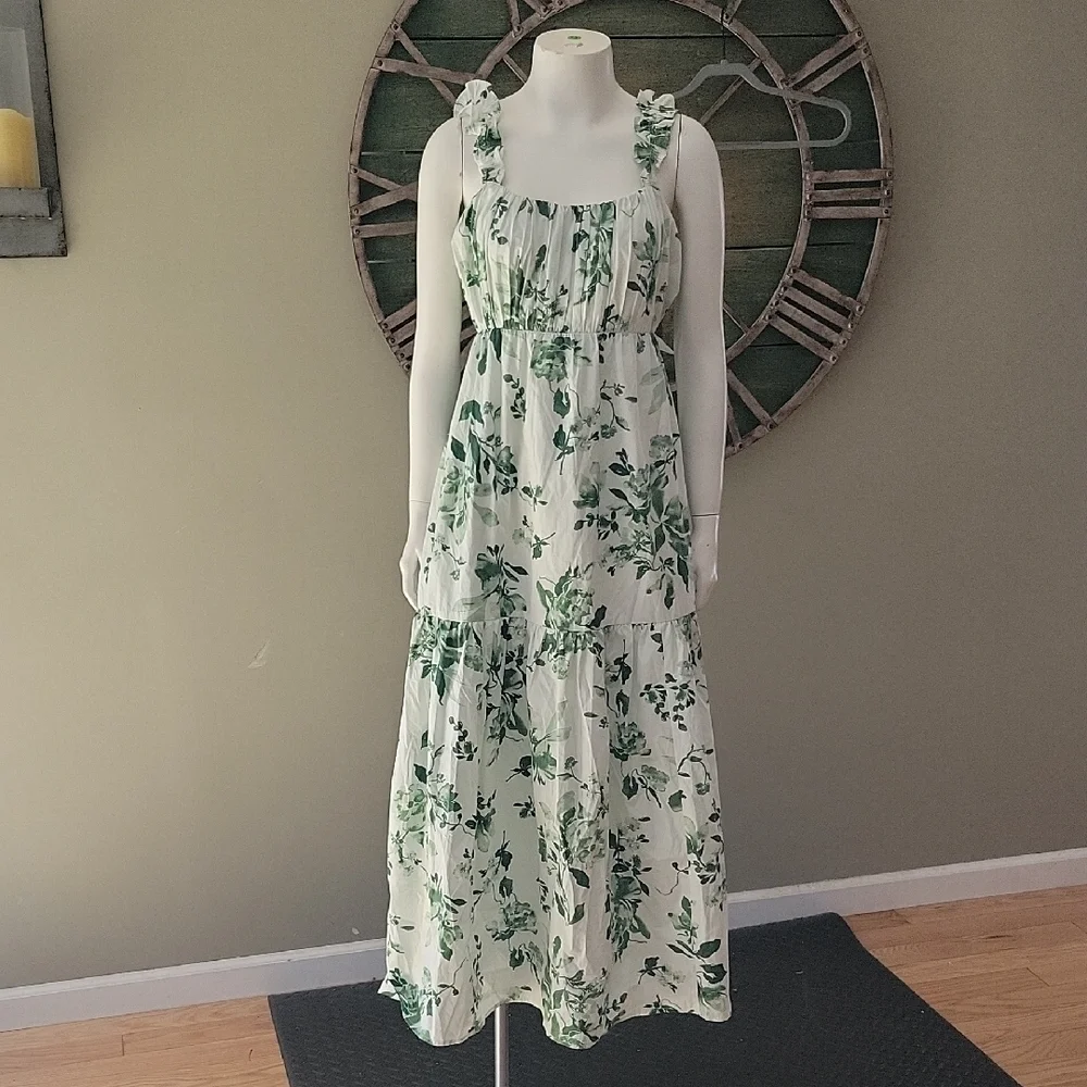 Abercrombie & Fitch Bow Back Poplin Maxi Dress With Pockets